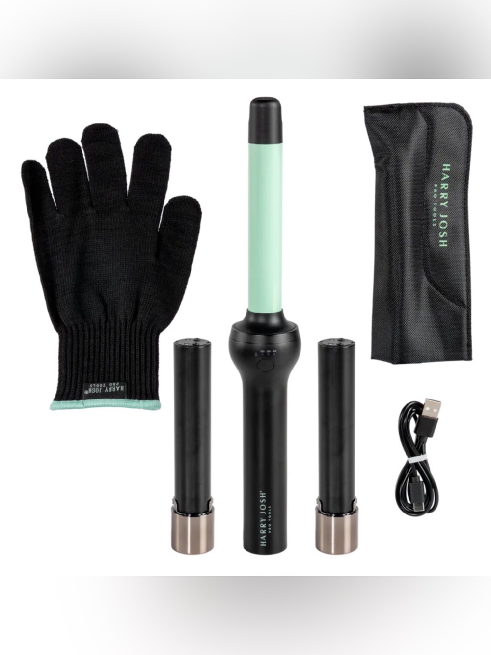 New Harry Josh Pro Cordless Ceramic 1" Curling Wand with 2 Batteries $220 Retail